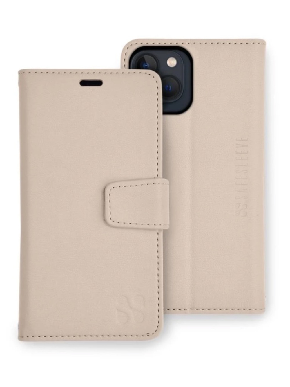 Beige Wallet Phone Case with Magnetic Closure